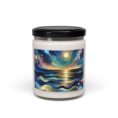 "Midnight Majesty: Abstract Ocean Reflections" - The Alien Scented Soy Candle 9oz