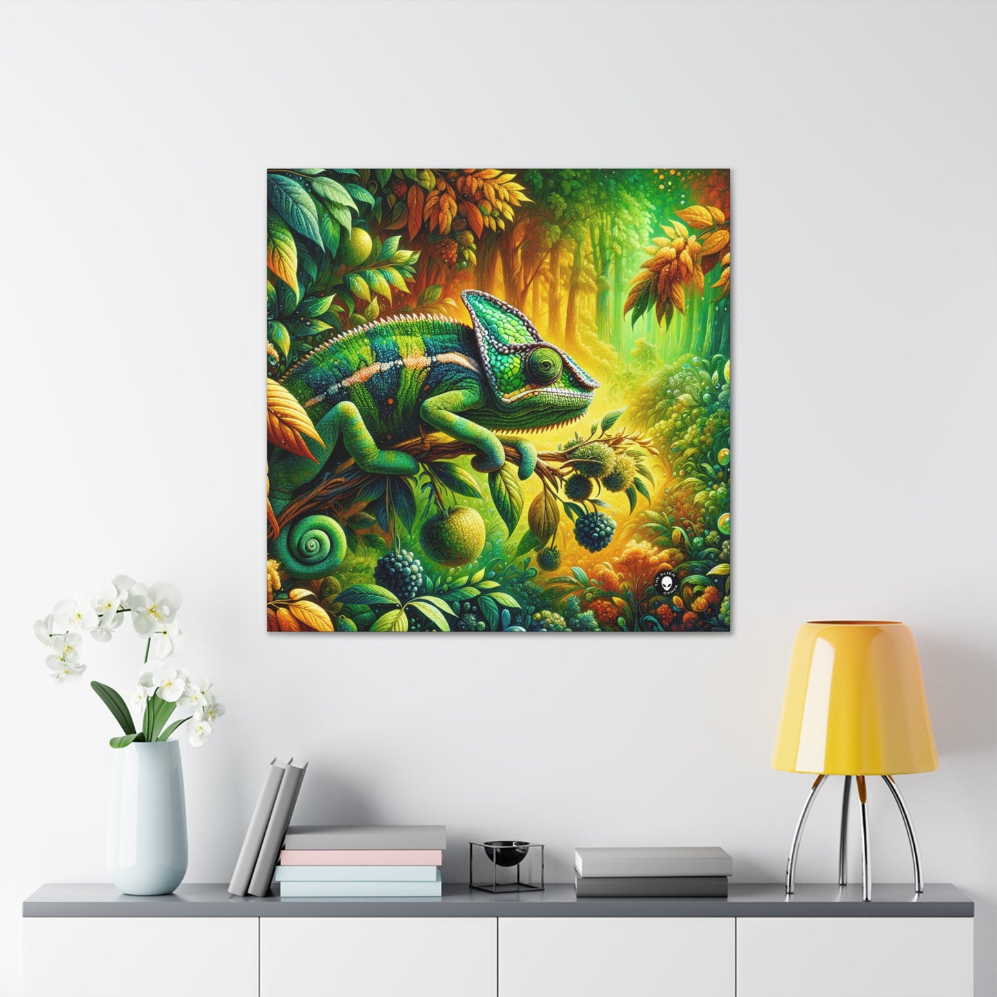 "Vibrant Woods and the Chameleon Camouflage" - The Alien Canva