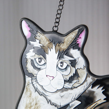 Pendentif de fenêtre élégant, chat de maison