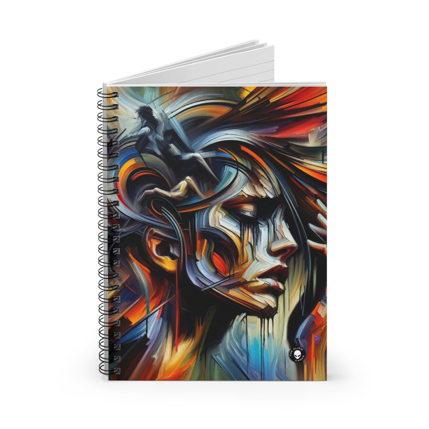 "Night Pulse: Expressions of Urban Chaos" - The Alien Spiral Notebook (Ruled Line) Expressionnisme