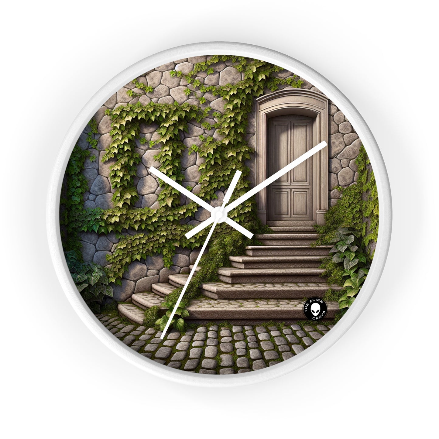 "Trompe-L'oeil Ivy Wall" - El reloj de pared alienígena Trompe-l'oeil