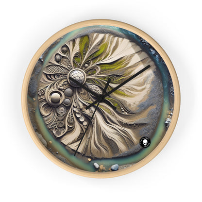 "Sandy Symphony : Une mosaïque de pierres colorées sur la plage" - The Alien Wall Clock Land Art