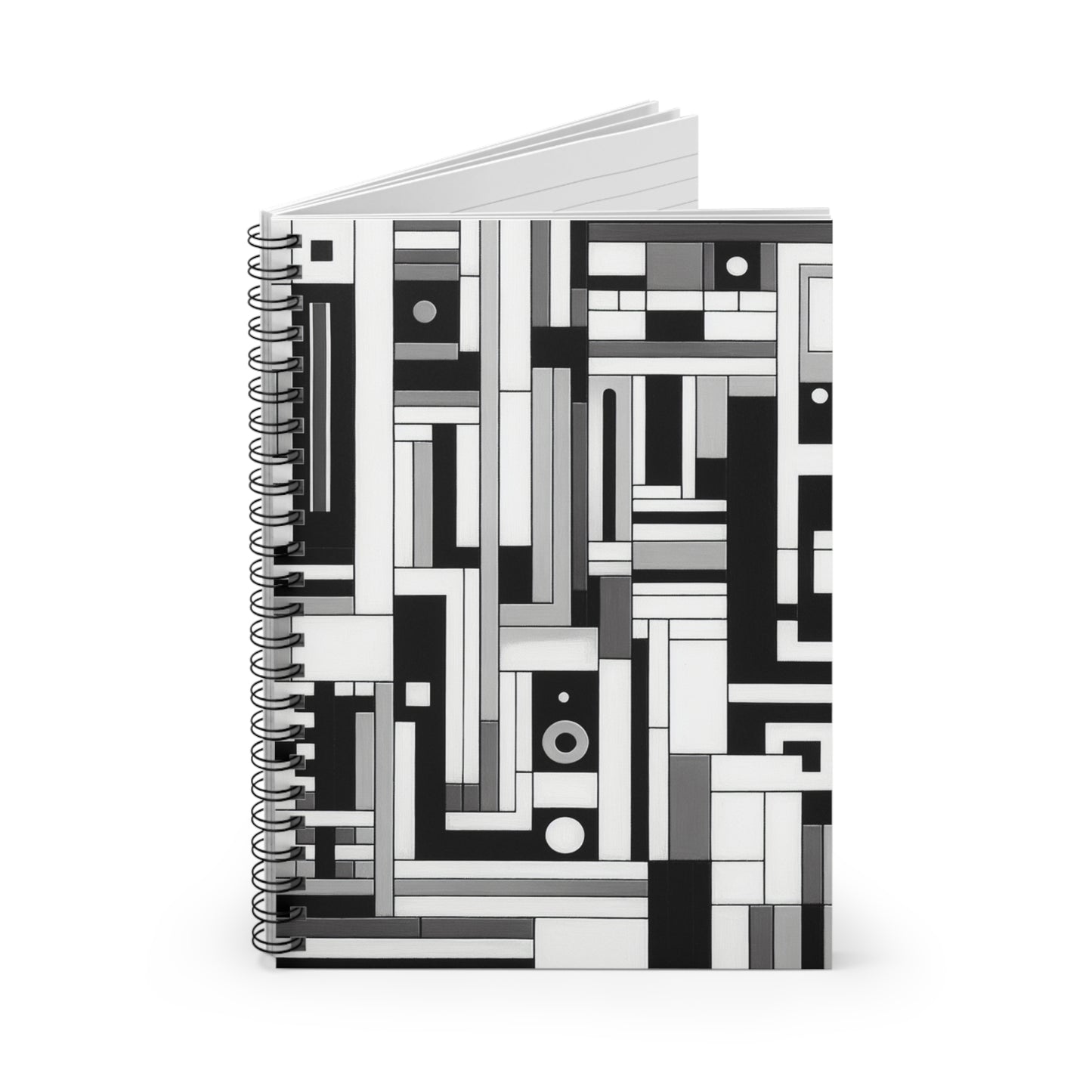 "De Stijl en noir et blanc" - Cahier à spirale Alien (ligne lignée) Style De Stijl