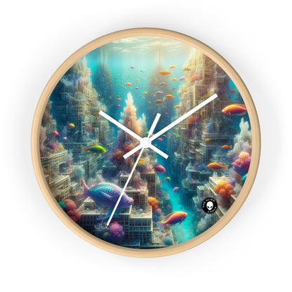 "Coralline City: A Surreal Underwater Wonderland" - The Alien Wall Clock