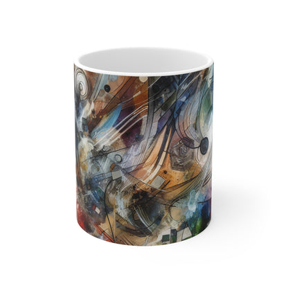 "Abstracted Emotional Journey" - The Alien Ceramic Mug 11oz Abstract Expressionism