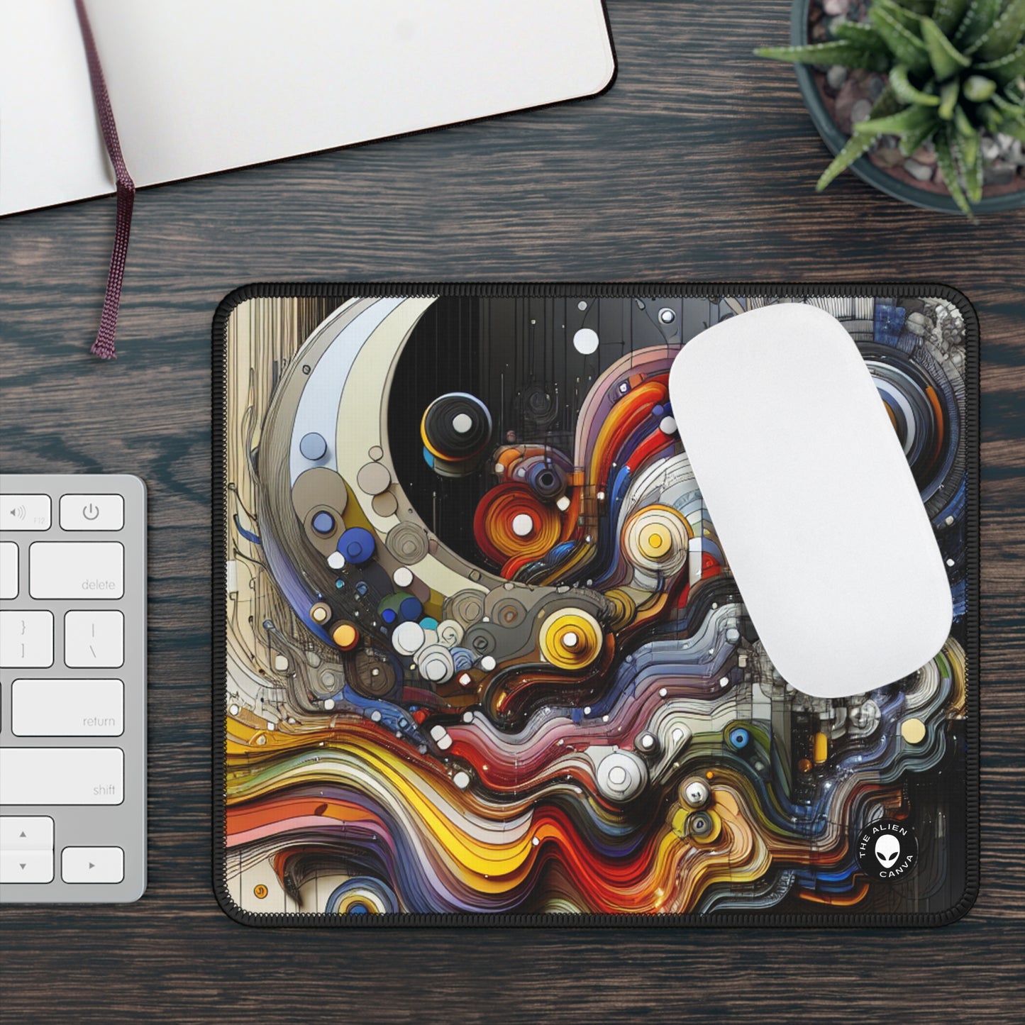 "Caos urbano: un paisaje urbano neoexpresionista" - The Alien Gaming Mouse Pad Neoexpresionismo