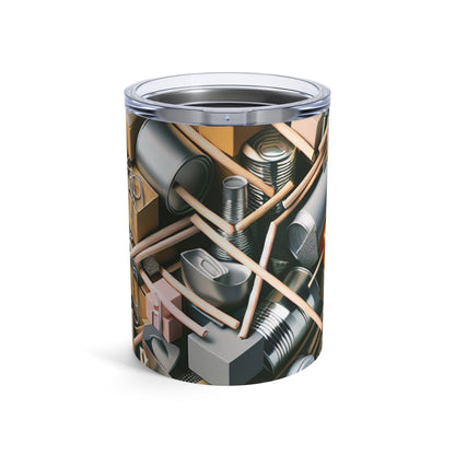 "Household Monochrome: Crafting a 3D Cubist Artwork" - The Alien Tumbler 10oz Cubism