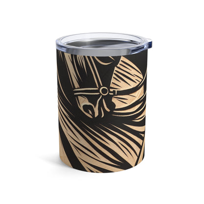 "Enchanting Shadows: A Woodcut Print of the Dancing Northern Lights" - The Alien Tumbler 10oz Woodcut Printing