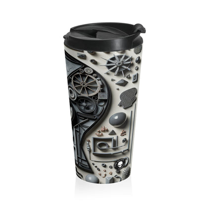 "Temporal Layers: Life's Journey Through Abstract Imagery" - The Alien Stainless Steel Travel Mug Conceptual Art