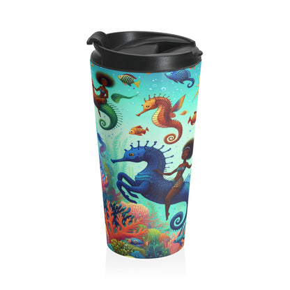 Enchanted Aquatic Realm: Mermaids and Seahorses - The Alien Stainless Steel Travel Mug