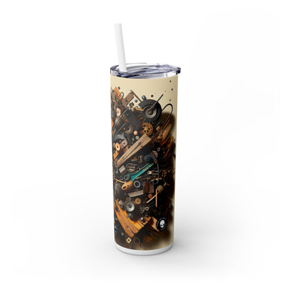 "L'harmonie de la nature : art d'assemblage avec des objets trouvés" - The Alien Maars® Skinny Tumbler avec paille 20oz Assemblage Art