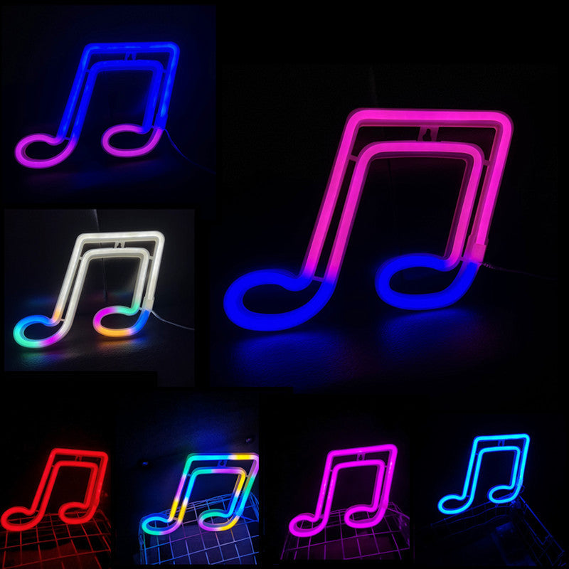 Luces de neón decorativas con notas musicales LED