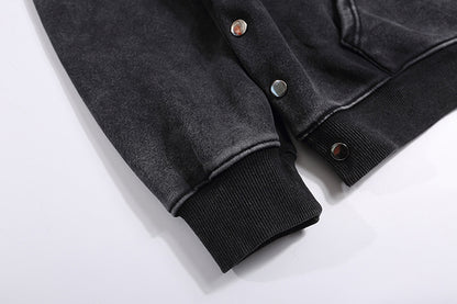 Manteau cardigan à capuche imprimé pour hommes