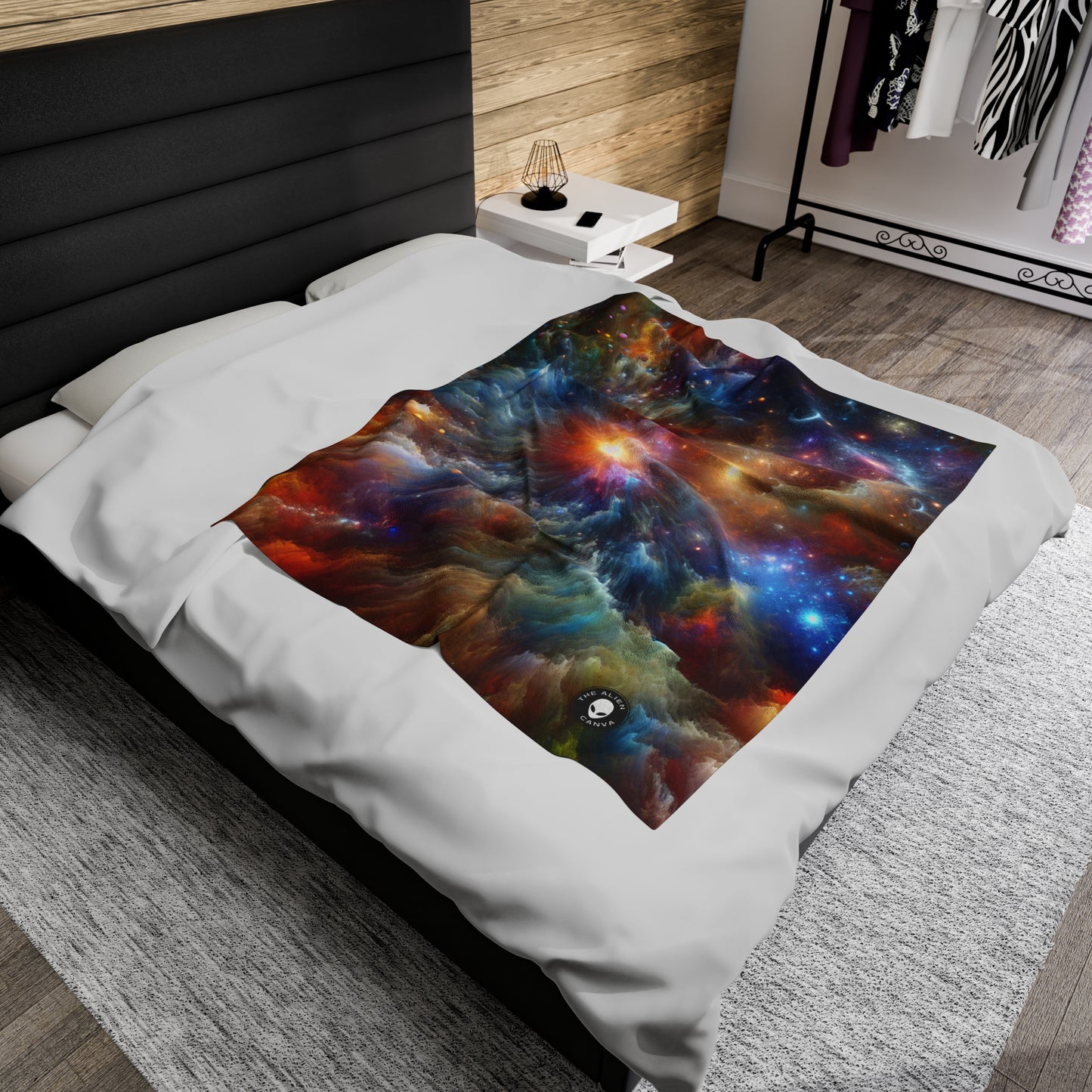 "Galactic Creation: A Kaleidoscope of Cosmic Wonder" - The Alien Velveteen Plush Blanket