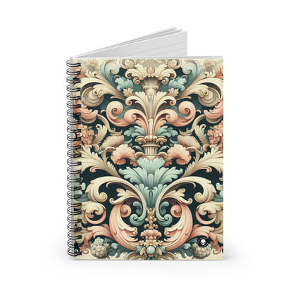 "Garden of Whimsy: A Rococo Fête" - The Alien Spiral Notebook (Ruled Line) Rococo