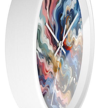 "Serenidad del amanecer: una pintura abstracta inspirada en la renovación" - La abstracción lírica del reloj de pared alienígena