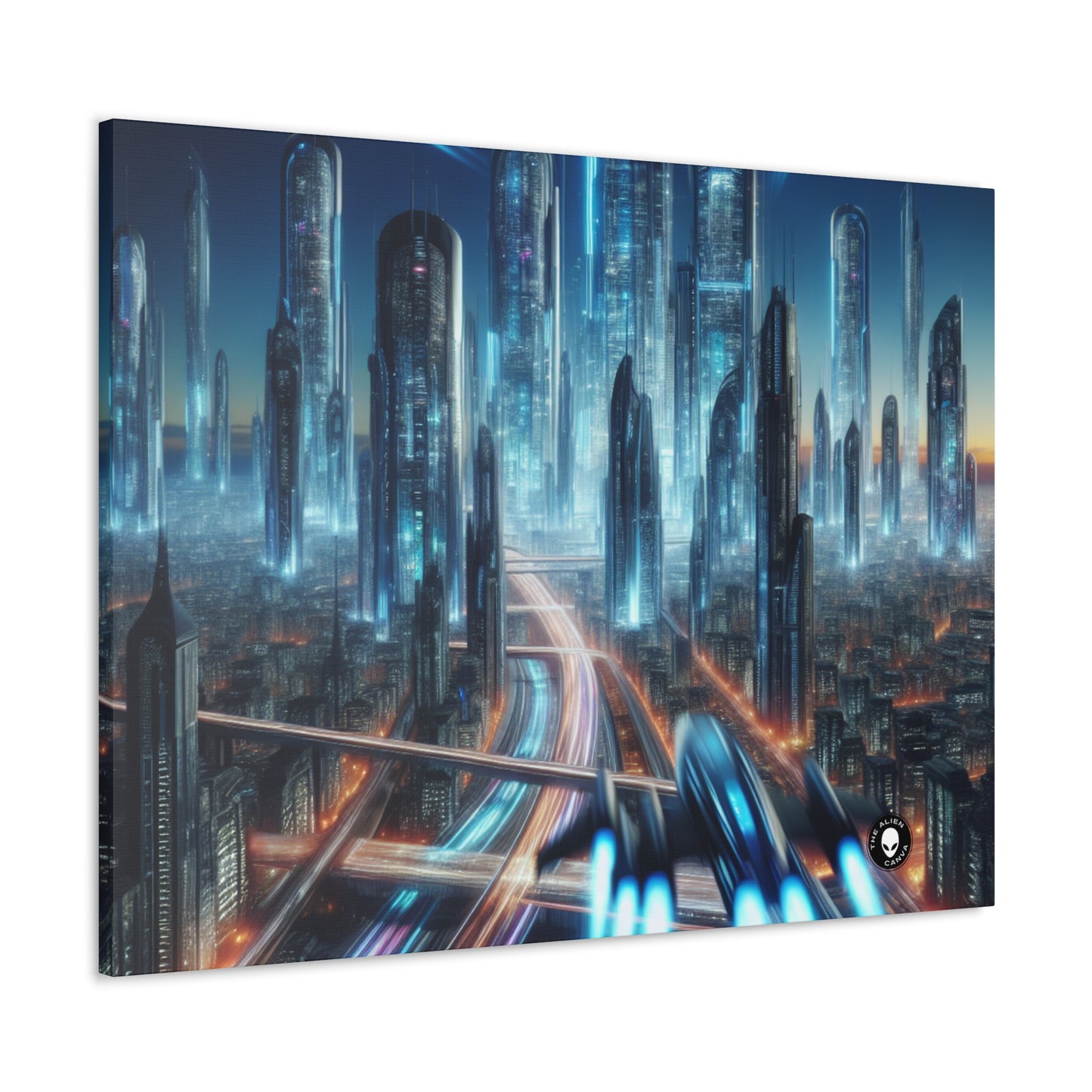 "Neon Skyline: paisajes urbanos del futuro" - The Alien Canva