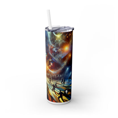 "Flight of the Artist: A Synchronized Dance with Nature" - The Alien Maars® Skinny Tumbler with Straw 20oz Performance Art