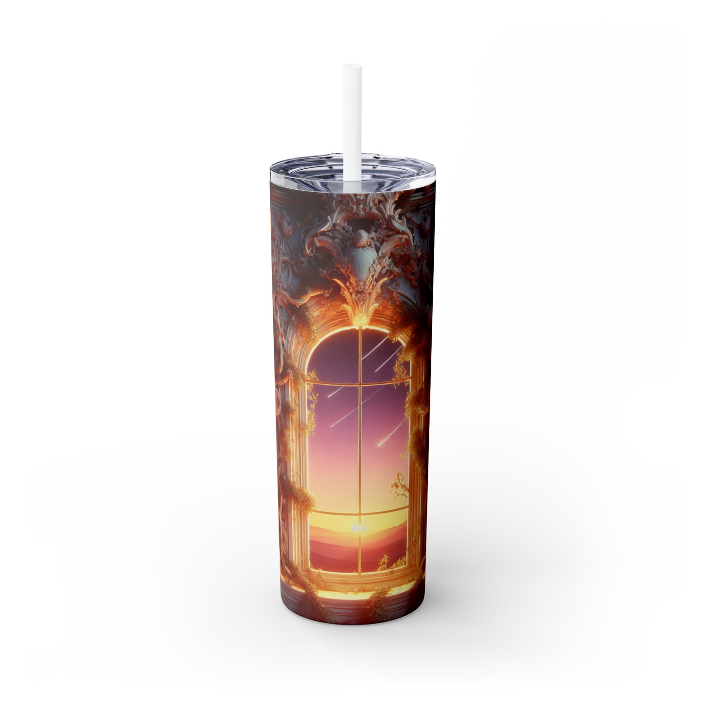 "The Elegant Starlight of Baroque". - The Alien Maars® Skinny Tumbler with Straw 20oz Baroque