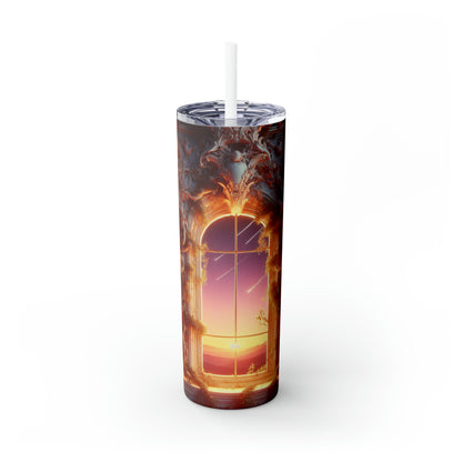 "L'élégante lumière des étoiles du baroque". - The Alien Maars® Skinny Tumbler avec Paille 20oz Baroque