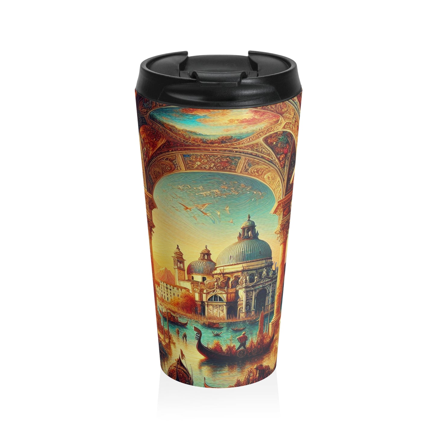 Venetian Dreams: A Fantastical Twist on the Famous Canals - The Alien Stainless Steel Travel Mug Venetian School