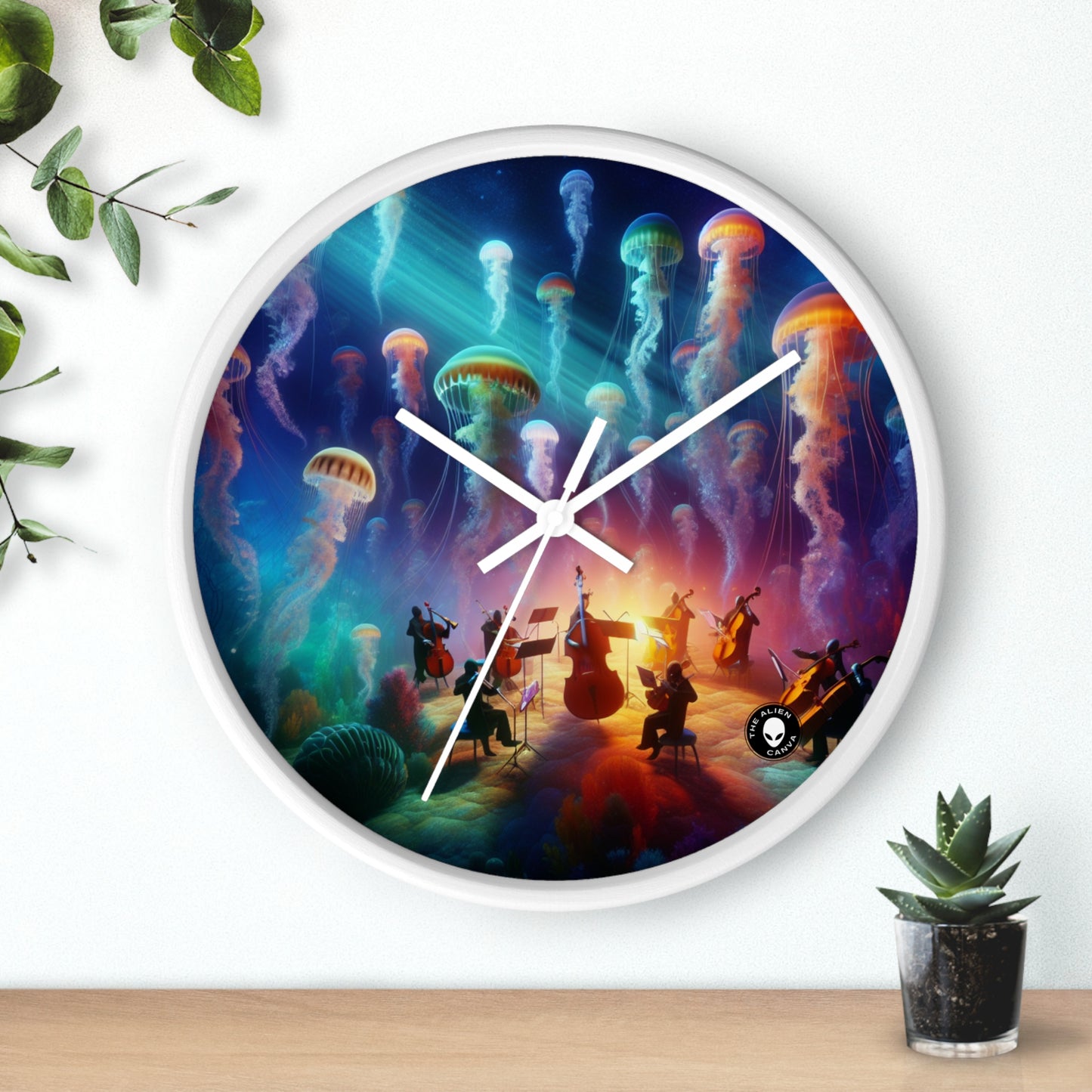 "Jellyfish Serenade: An Underwater Symphony" - The Alien Wall Clock