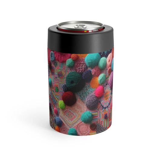 "Yarn of Joy: Une fresque extérieure colorée" - Le porte-canette Alien Yarn Bombing (Fiber Art)