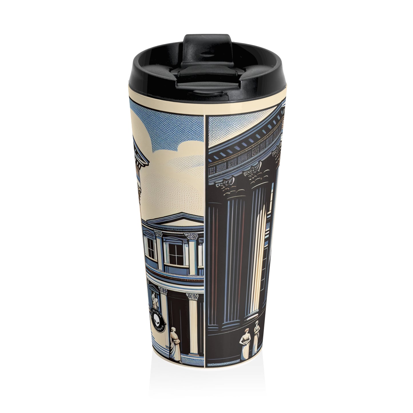 "Élégance urbaine néoclassique" - The Alien Mug de voyage en acier inoxydable Néoclassicisme