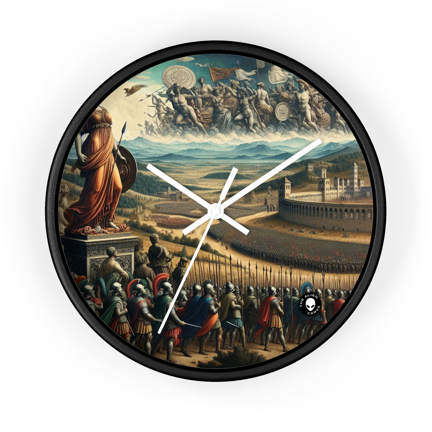 "Minerva Over the Renaissance Battlefield" - The Alien Wall Clock Renaissance Art