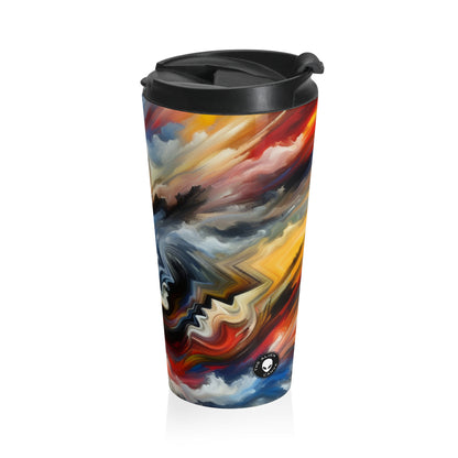 "Vivid Visions: An Expressionistic Journey into the Emotional Abyss" - The Alien Stainless Steel Travel Mug Expressionism