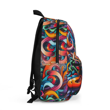 "Urban Vibe: A Graffiti Cityscape" - The Alien Backpack Graffiti Art