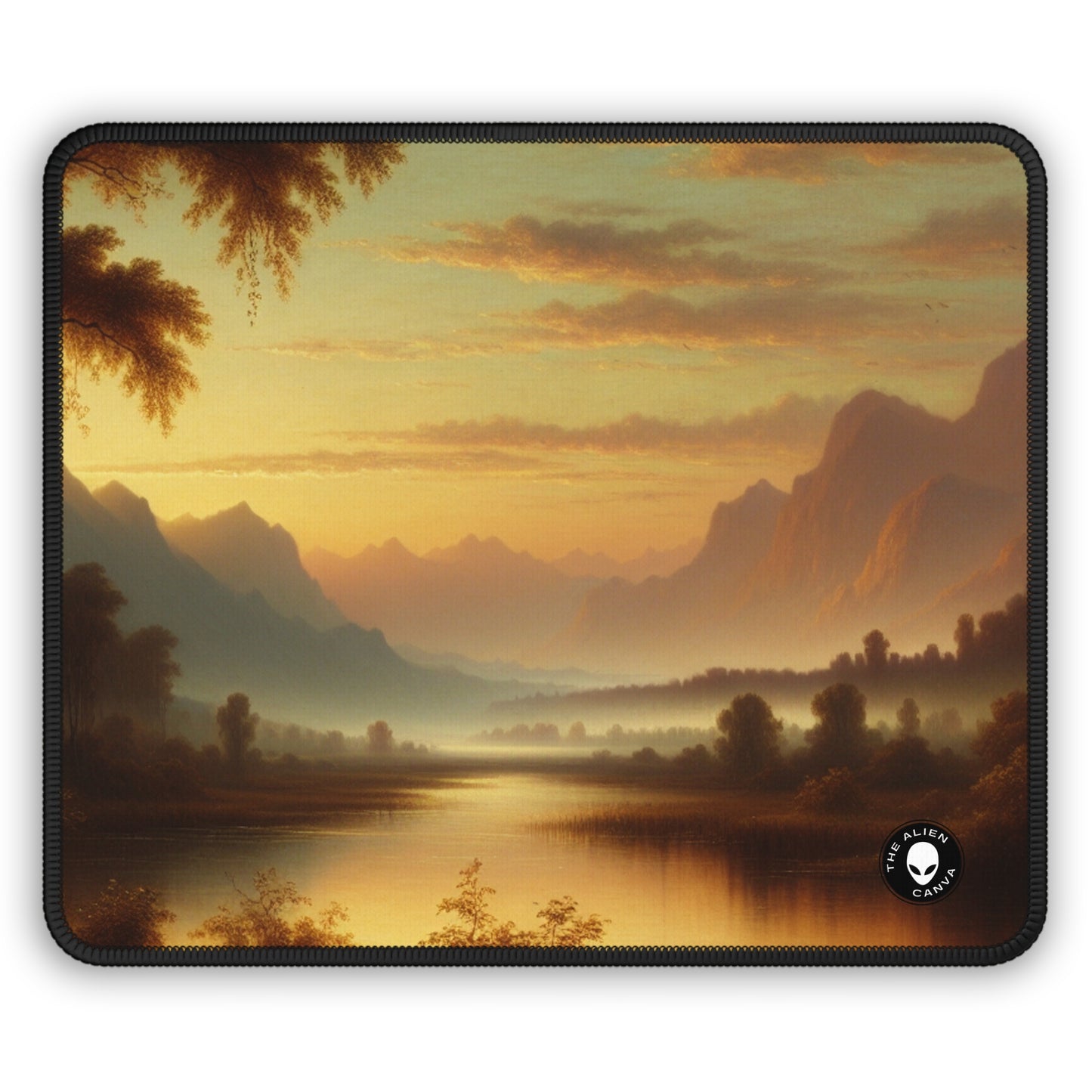 "Misty Morning: Serene Tonalism on a Tranquil Lake" - The Alien Gaming Mouse Pad Tonalism