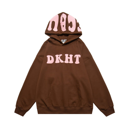 Letter Printed Hoodie Pullover Men