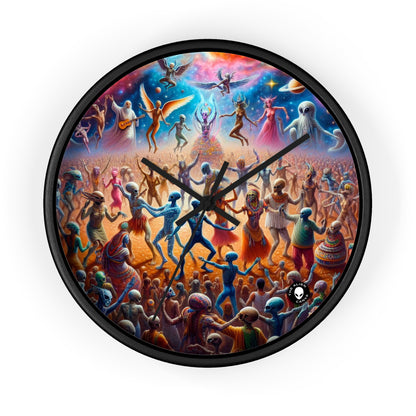 "Interstellar Rave: Embracing Cosmic Unity" - The Alien Wall Clock