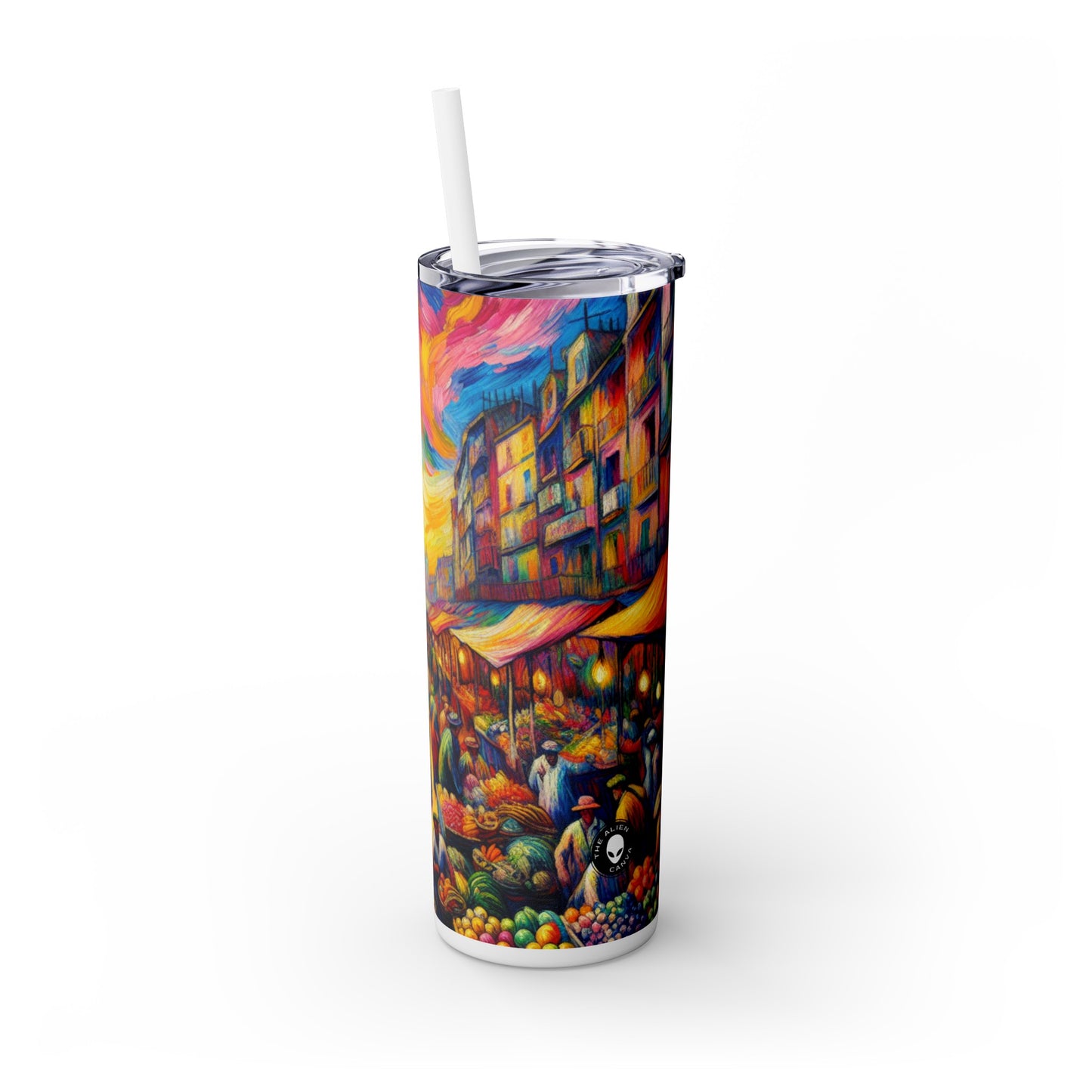 "Jungle Fauvism" - The Alien Maars® Skinny Tumbler with Straw 20oz Fauvism