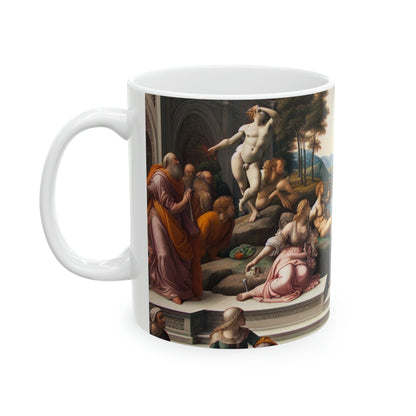 "Divine Enlightenment: A Renaissance Mythological Masterpiece" - The Alien Ceramic Mug 11oz Renaissance