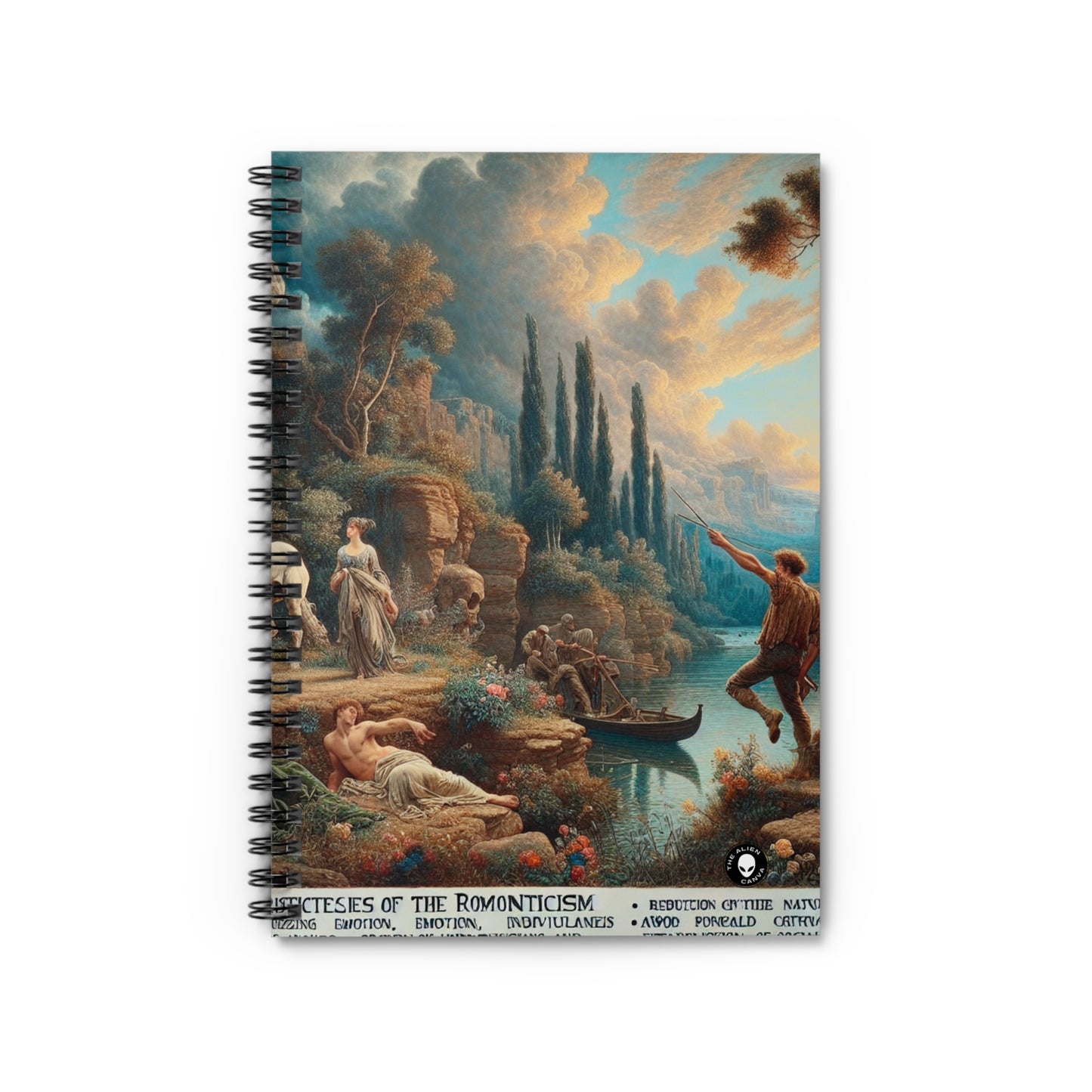 "Sunset Serenade: A Romantic Landscape" - The Alien Spiral Notebook (Ligne Lignée) Romantisme