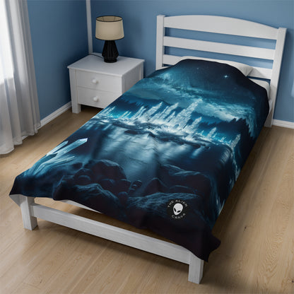 "Crystal Grove: Starlit Reflections" - The Alien Velveteen Plush Blanket