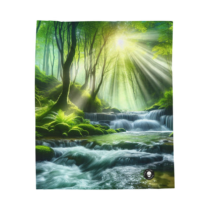 "Enchanting Waterfall Oasis" - The Alien Velveteen Plush Blanket