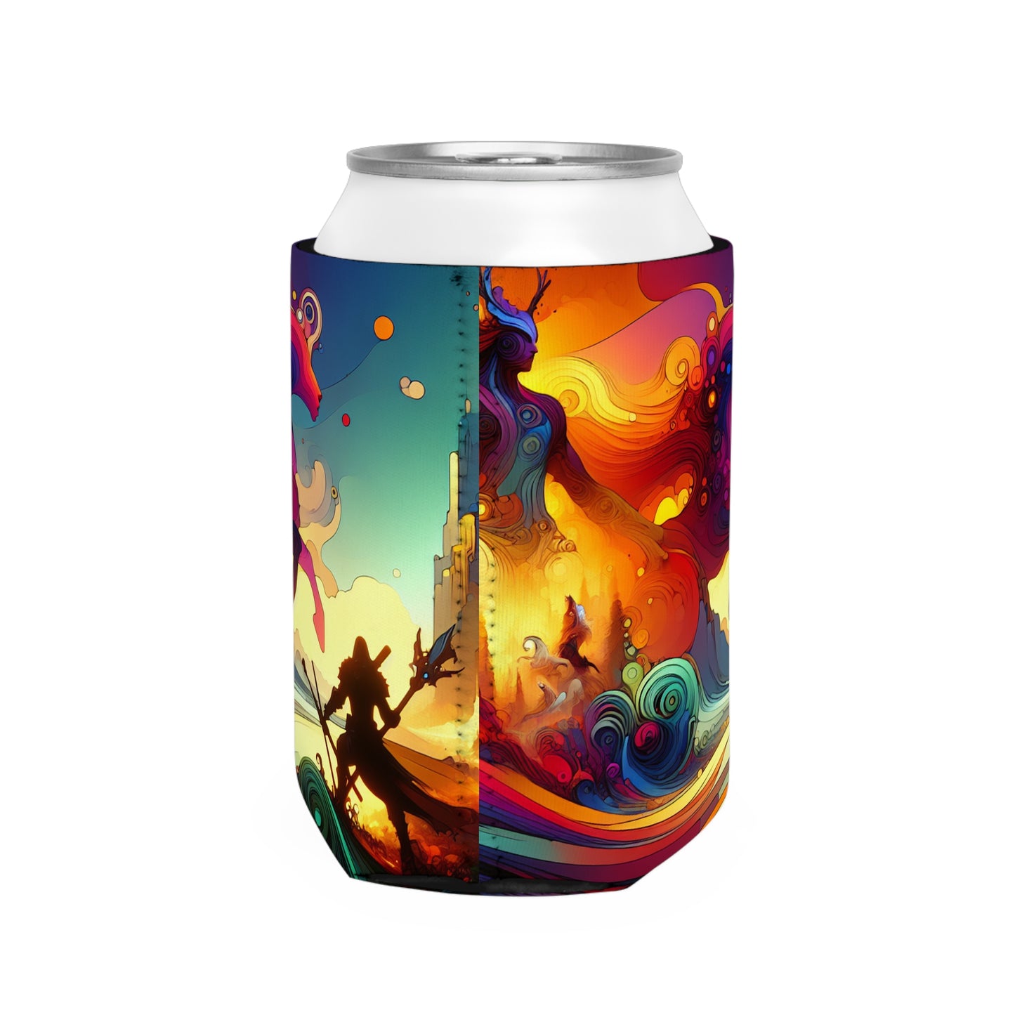 "Crossovers Clash: The Ultimate Battle of Dimensions" - L'art du jeu vidéo Alien Can Cooler Sleeve