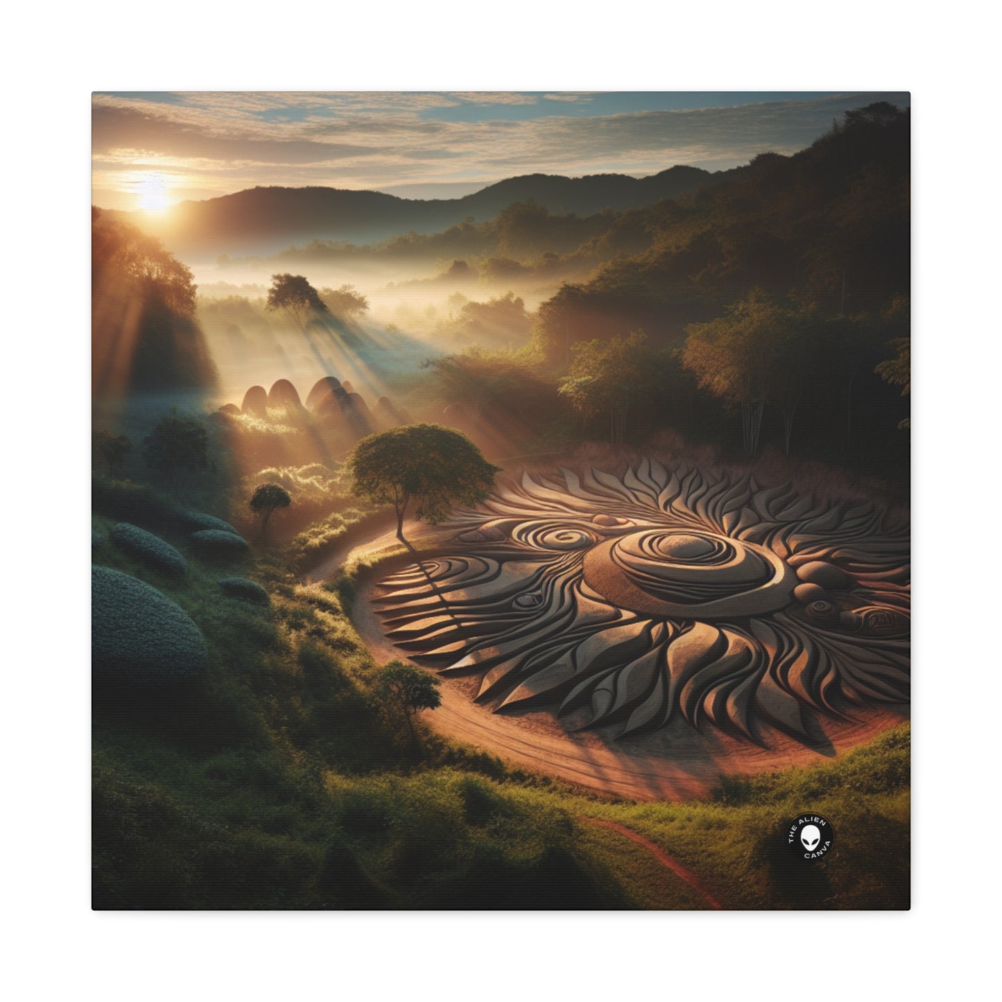 "Tapiz de la naturaleza: instalación de arte geométrico armonioso" - The Alien Canva Land Art