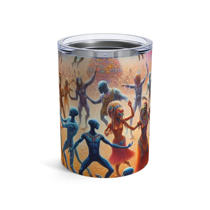 "Interstellar Rave: Abrazando la unidad cósmica" - Vaso Alien de 10 oz