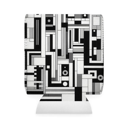 "De Stijl in Black and White" - The Alien Can Cooler Sleeve De Stijl Style