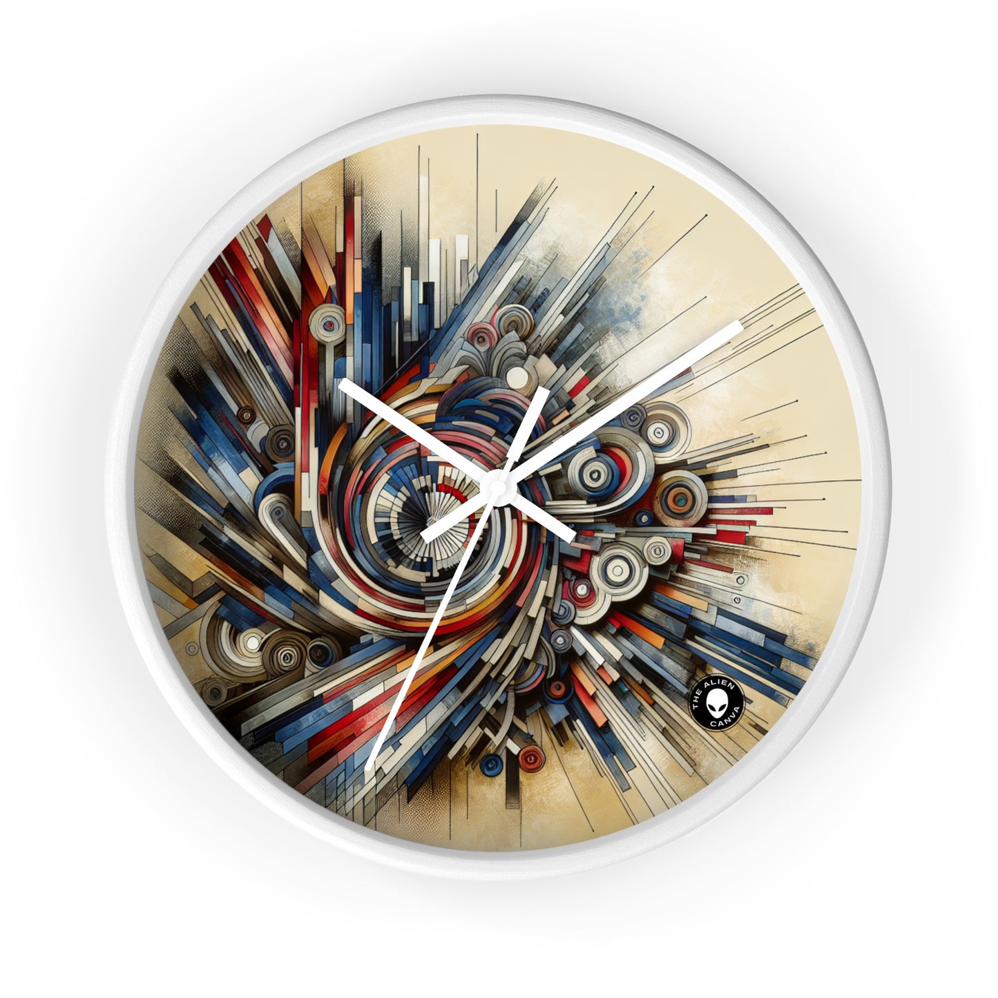 "Fragmented Realms: A Surreal Exploration in Color and Form" - The Alien Wall Clock Avant-garde Art