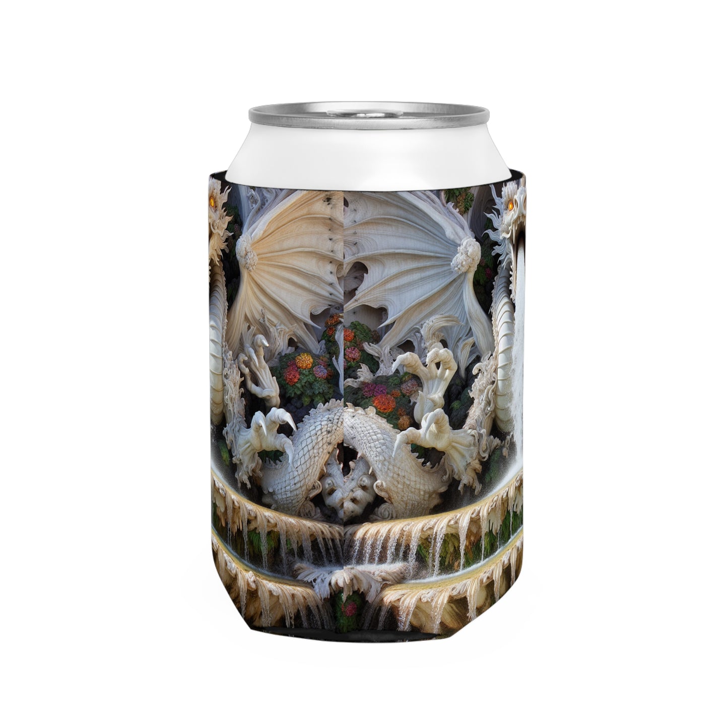 "Fiery Dragon Fountain: Heaven's Cascade" - The Alien Can Cooler Sleeve Style Rococo