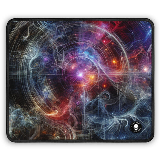 "Nature's Neon Metropolis: A Surreal Fusion of Technology and Greenery" - The Alien Gaming Mouse Pad Digital Art