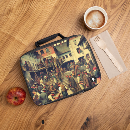 "Limpieza comunitaria: Restaurar juntos la belleza urbana" - The Alien Lunch Bag Social Realism