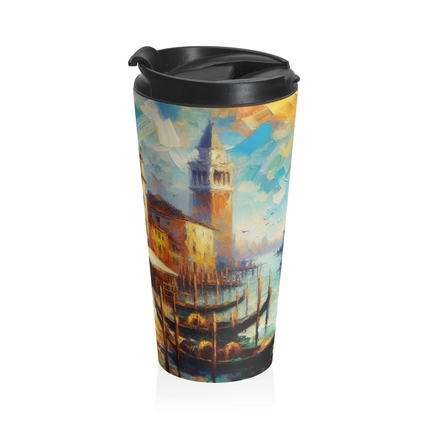 "Serenity in the City: Capturing the Golden Hour" - The Alien Stainless Steel Travel Mug Impressionism