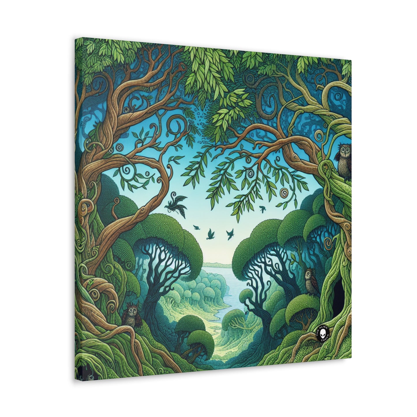 "Enchanted Woodland: Where Trees Dance and Creatures Roam" - The Alien Canva