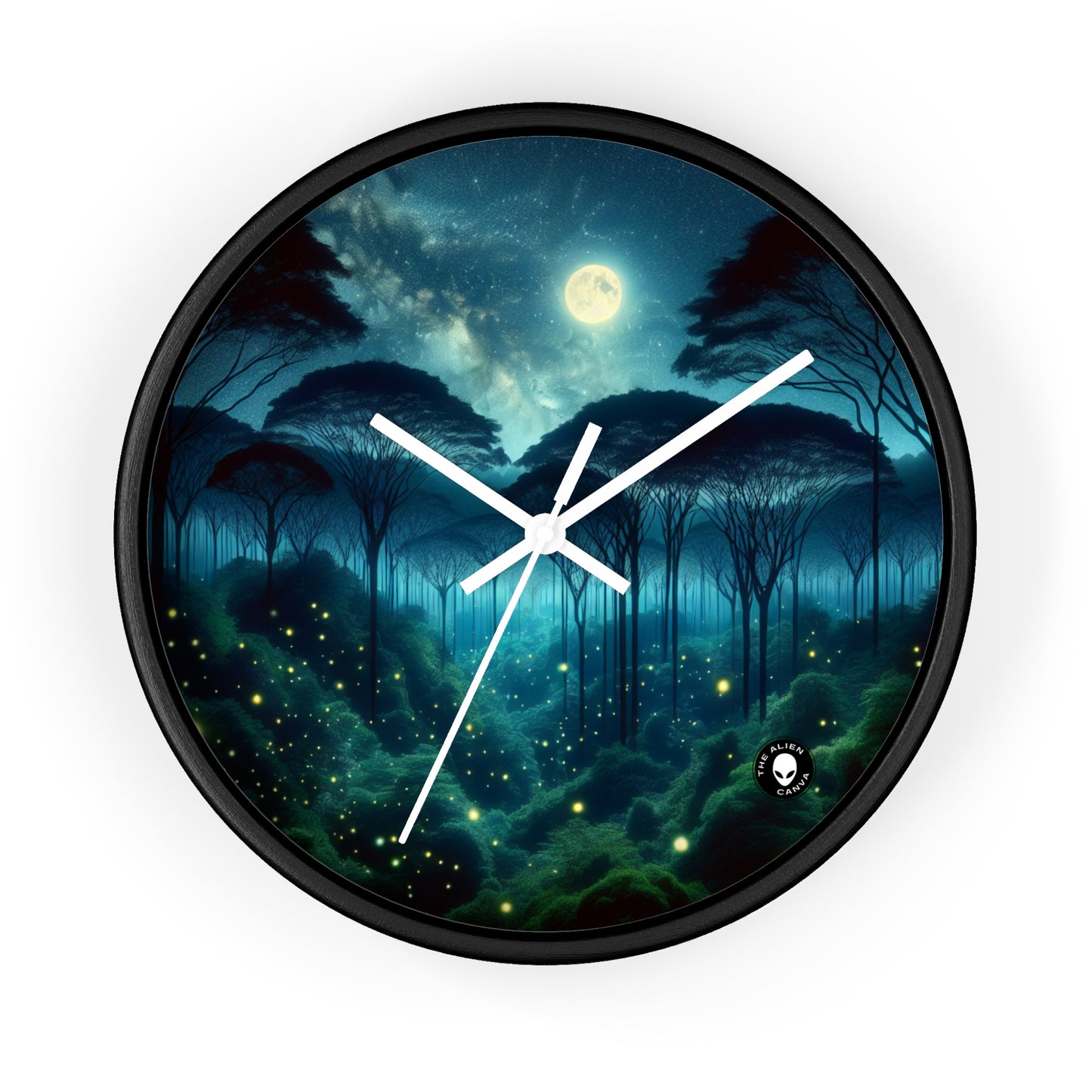 "Moonlit Enchantment" - The Alien Wall Clock